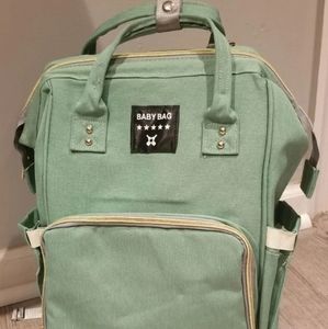 Green diaperbag backpack